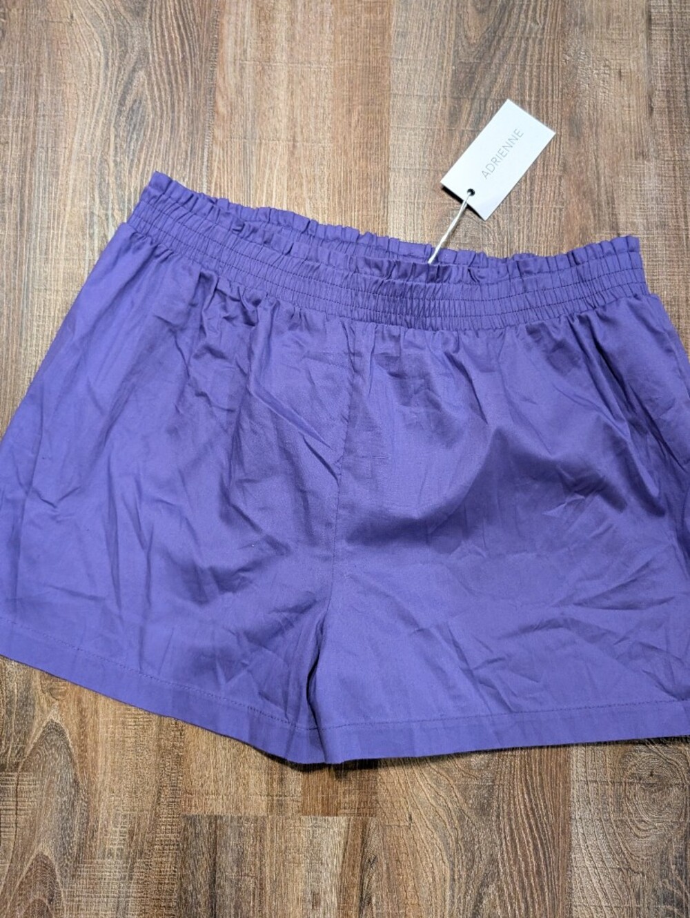 Adrienne Purple High-Waist Elastic Shorts